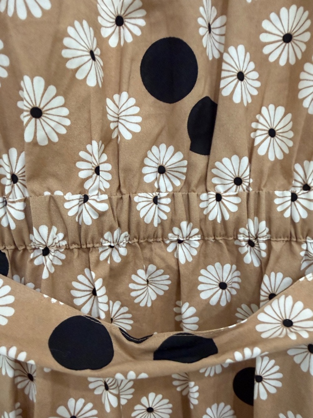 Talbots Brown Floral & Black Dot Long Sleeve Dress - Picture 9 of 9